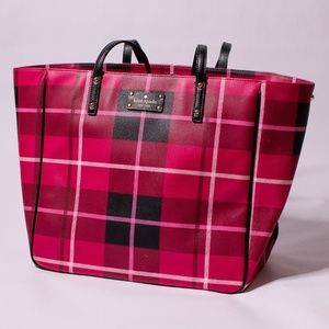 Kate Spade Ellison Avenue Sidney Pink Plaid Tote